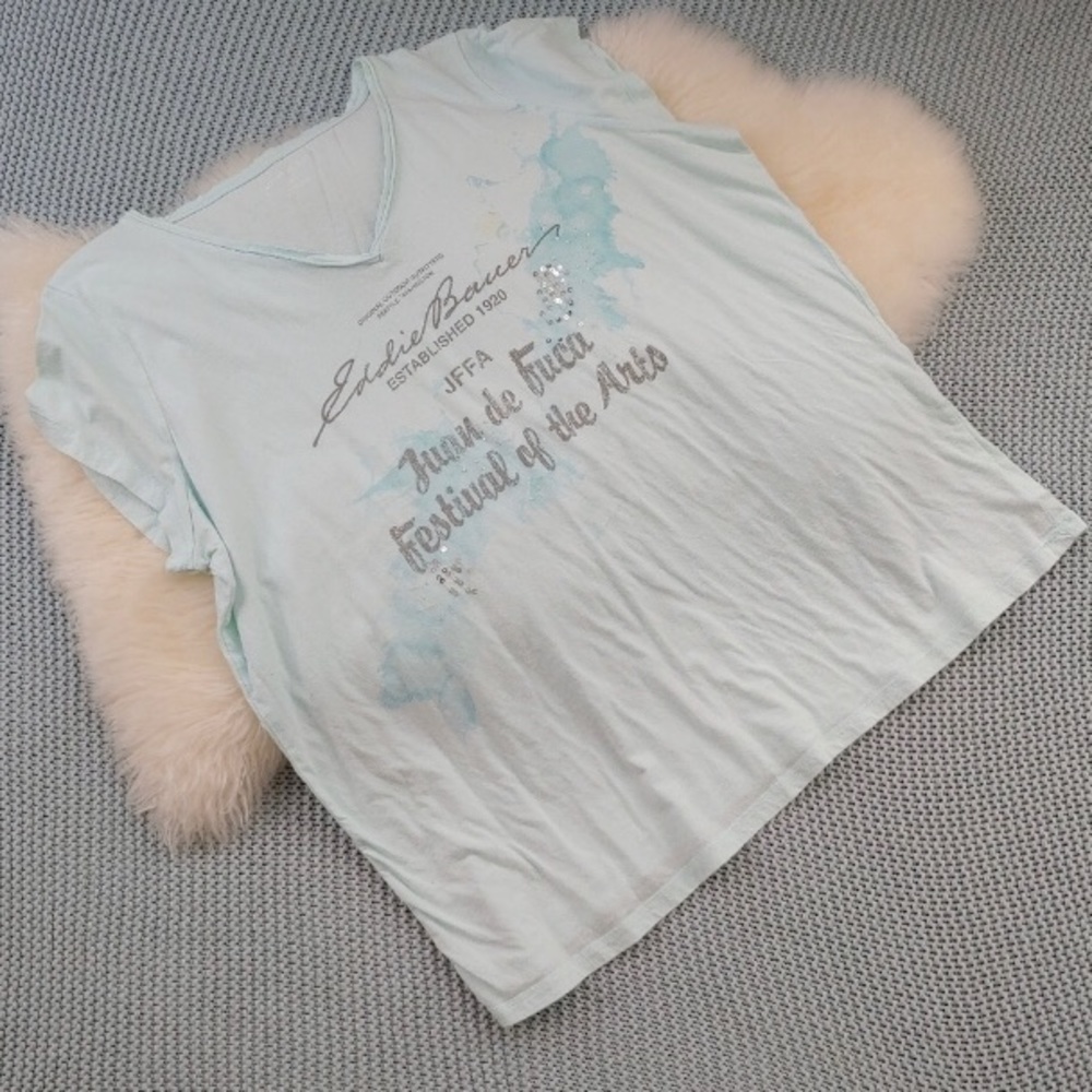 Eddie Bauer Blue Tee w/Bling